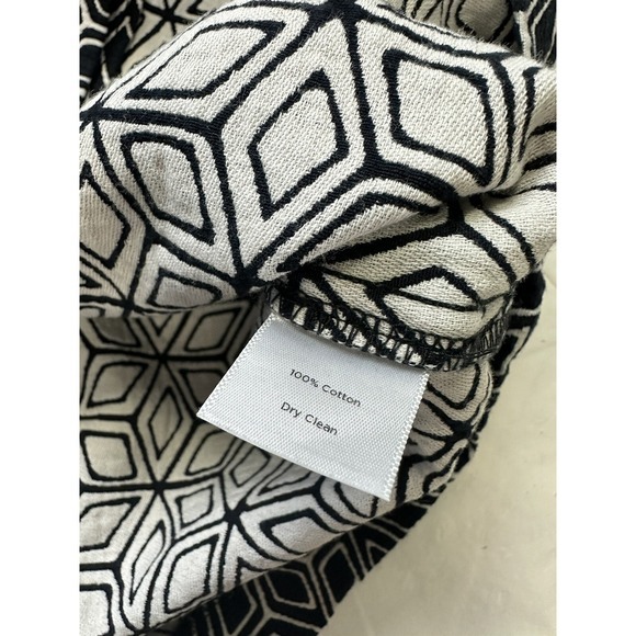 Talbots Womens Skirt Sz 8‎ Navy Blue White Geometric Cotton Pockets - Picture 4 of 7